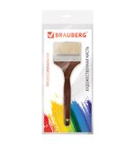 Кисть художественная профессиональная BRAUBERG ART, щетина, флейц, № 75, короткая руч