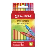 Восковые карандаши BRAUBERG "АКАДЕМИЯ", НАБОР 24 цв.,227285