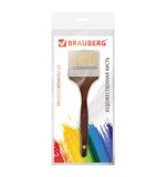 Кисть художественная профессиональная BRAUBERG ART, щетина, флейц, № 50, короткая руч