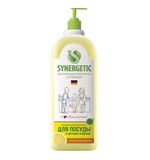 Средство для мытья посуды 1л SYNERGETIC "Лимон", антибактериальное, дозатор, 103101