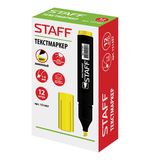 Текстмаркер STAFF "STICK", прямоугольный корпус, скошенный наконечник 1-4 мм, лимонный, 151497