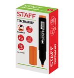 Текстмаркер STAFF "STICK", прямоугольный корпус, скошенный наконечник 1-4 мм, оранжевый, 151500
