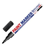 (СКОРО ПРИДЕТ) Маркер-краска лаковый (paint marker), 1-2 мм, черный, НИТРО-ОСНОВА, алюминиевый корпус, BRAUBERG PRO, 151439