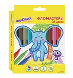Фломастеры ЮНЛАНДИЯ 24 цвета, "ЭКЗОТИКА", вентилируемый колпачок, картон, 151423