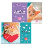 Альбом д/рис. А4 24л., скоба, обложка картон, ЮНЛАНДИЯ, Милые кошечки, Код_1С, 105055