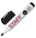 Маркер для доски STAFF, ЧЕРНЫЙ, с клипом, круглый наконечник 5 мм, 151491