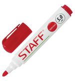 Маркер для доски STAFF, КРАСНЫЙ, с клипом, круглый наконечник 5 мм, 151493