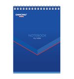 Блокнот А5 80л., гребень, жесткая подложка, клетка, ОФИСМАГ, синий, Код 1С, 129867