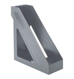 Лоток вертикальный для бумаг BRAUBERG "Basic", ширина 100 мм, серый, 237010