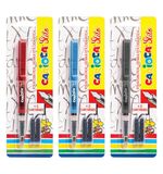 Ручка перьевая CARIOCA "Stilo", иридиевое перо, 2 сменных картриджа, корпус ассорти, Италия, 42303