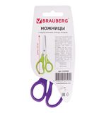 Ножницы BRAUBERG, 130 мм, эргономичные ручки, картонная упаковка с подвесом, ассорти, 236980