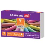 Пастель сухая художественная BRAUBERG ART DEBUT, 9 цветов, круглое сечение, 181459, Код 1С