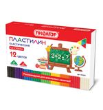 Пластилин классический ПИФАГОР ШКОЛЬНЫЙ, 12 цветов, 180 г, со стеком, 105434