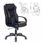 Кресло офисное CH-839/BLACK, экокожа, черное