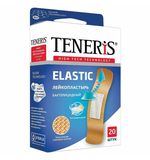 Набор пластырей 20 шт TENERIS ELASTIC, бактерицидный с ионами серебра, тканевая основа, ш/к 71290, 0208-005