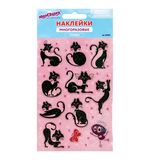 Наклейки гелевые "Кошки", с блестками, 10*15 см, ЮНЛАНДИЯ, код 1С, OI04-LCPMA0702