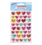 Наклейки гелевые "Сердца", с блестками, 10*15 см, ЮНЛАНДИЯ, код 1С, LCPMA07001