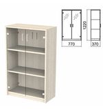 Шкаф закрытый со стеклом "Арго", 770х370х1220 мм, ясень шимо (КОМПЛЕКТ)