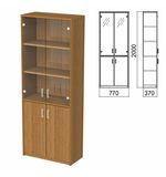 Шкаф закрытый со стеклом "Арго", 770х370х2000 мм, орех (КОМПЛЕКТ)