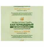 Лейкопластырь бактерицидный LEIKO комплект 100 шт. 3,8х3,8 см нетканая основа, телесн, 213872