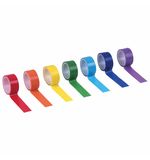 Клейкие WASHI-ленты для скрапбукинга и декора бумажные, РАДУЖНЫЕ, однотонные, 15 мм * 3 м, 7 цветов, комплект, ОСТРОВ СОКРОВИЩ, 661702