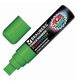 Маркер меловой BRAUBERG "POP-ART", сухостираемый, для гладких поверхностей, 15мм, ЗЕЛЕНЫЙ, 151542