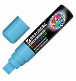 Маркер меловой BRAUBERG "POP-ART", сухостираемый, для гладких поверхностей, 15мм, ГОЛУБОЙ, 151543