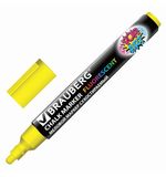 Маркер меловой BRAUBERG "POP-ART", сухостираемый, для гладких поверхностей, 5мм, ЖЕЛТЫЙ, 151528