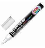 Маркер меловой BRAUBERG "POP-ART", сухостираемый, для гладких поверхностей, 5мм, БЕЛЫЙ, 151527