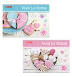 Альбом д/рис. А4 24л., скоба, обложка картон, BRAUBERG, 202х285мм, Вкусняшки (2вида), 105608