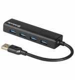 Хаб DEFENDER Quadro Express, USB 3.0, 4 порта, черный, 83204