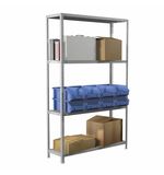 Стеллаж металлический BRABIX "MS Plus-185/50-4", (в1850*ш1000*г500мм), 4 полки, регулируемые опоры, 291106, S241BR155402