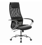 Кресло офисное BRABIX PREMIUM "Stalker EX-608 CH", хром, ткань-сетка/кожзам, черное, 532091