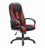 Кресло компьютерное BRABIX PREMIUM "Rapid GM-102", НАГРУЗКА 180кг, экокожа/ткань, черное с красными вставками, 532107