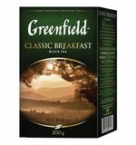 Чай GREENFIELD (Гринфилд) "Classic Breakfast", черный, листовой, 200г, картонная коробка, ш/к 07927, 0792-10