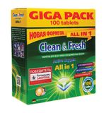 Таблетки для посудомоечных машин 100шт CLEAN&FRESH ALL-in-1, УТ000000044