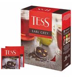 Чай TESS (Тесс) "Earl Grey", черный, с цедрой лимона, 100 пакетиков в конвертах по 1,8г, ш/к 12518, 1251-09