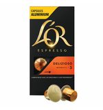 Кофе в алюминиевых капсулах L'OR Espresso Delizioso для кофемашин Nespresso, 10шт*52г, ш/к 72043, 4028608