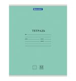 Тетрадь 12л. BRAUBERG КЛАССИКА NEW узкая линия, обложка картон, ЗЕЛЕНАЯ, КОД_1С, 105692