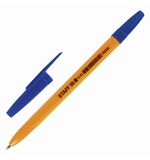 Ручка шариковая STAFF ORANGE C-51, СИНЯЯ, корпус оранжевый, узел 1 мм, линия письма 0,5 мм, 143332