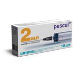 Шприц 3-х компонентный PASCAL, 2 мл. КОМПЛЕКТ 10 шт. в коробке, игла 0,6х30 - 23G, ш/, 120205