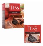 Чай TESS (Тесс) "Kenya", черный, 100 пакетиков в конвертах по 2 г, ш/к 12648, 1264-09