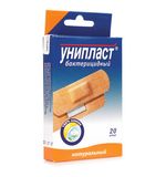 Набор лейкопластырей бактерицидных 20 шт. УНИПЛАСТ, 1,9х7,2 см. натуральные ш/к 04002, 20024374