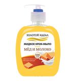 Мыло-крем жидкое 500мл ЗОЛОТОЙ ИДЕАЛ "Мед и молоко", дозатор, 606787