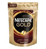 Кофе молотый в растворимом NESCAFE (Нескафе) "Gold",сублимированный, 190г, мягкая упаковка, ш/к27231, 12403031