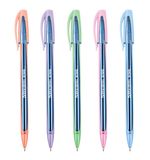 Ручка шариковая масляная BRAUBERG "BOMB GT Pastel", СИНЯЯ, прорезин. корпус ассорти,, 143347