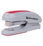 Степлер №24/6, 26/6 BRAUBERG "Extra", до 30 листов, серо-красный, 229088