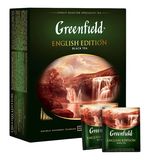 Чай GREENFIELD (Гринфилд) "English Edition", черный, 100 пакетиков по 2г, ш/к 13836, 1383-09