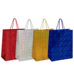 Пакет подарочный 26x12,7x32,4 см, ЗОЛОТАЯ СКАЗКА голография, ассорти 4 цвета, 606607