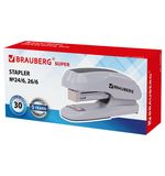 Степлер №24/6, 26/6 BRAUBERG "Extra", до 30 листов, серый, 229089